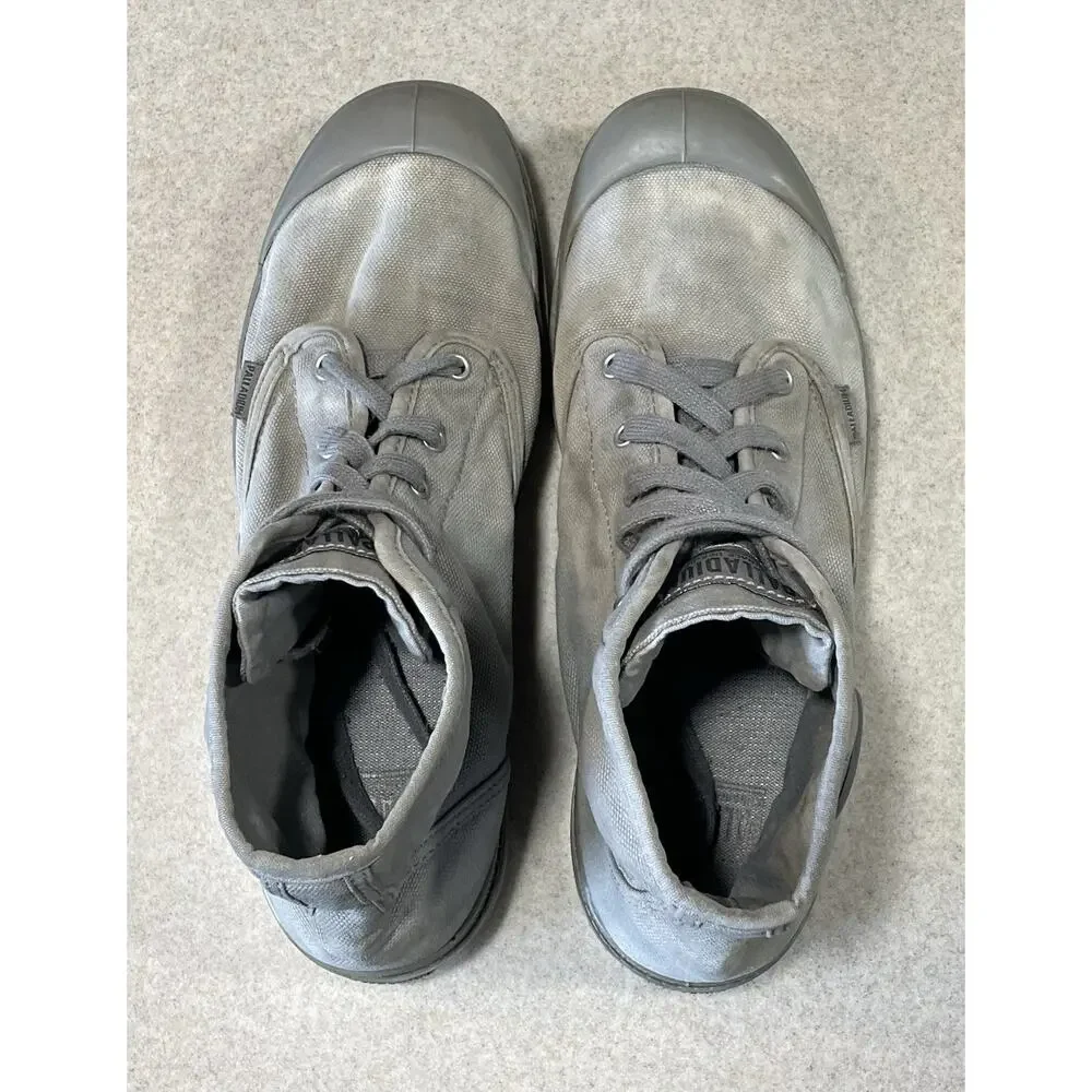 Palladium Hi Top Lace Up Canvas Sneakers Men’s Size 10.5 Gray Casual Shoes